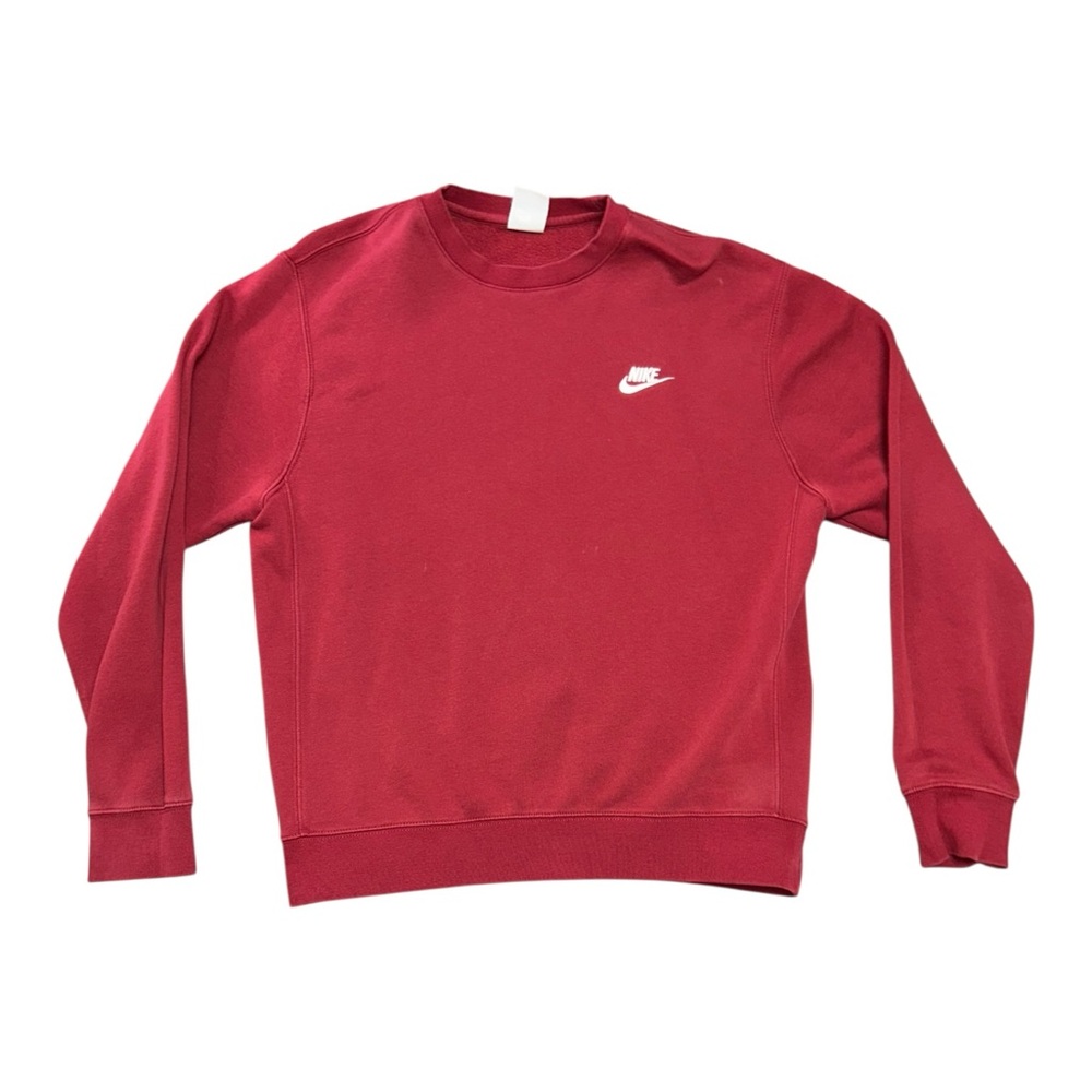 Nike Red Crewneck Sweatshirt Men’s Size M Small Swoosh Pullover Athletic